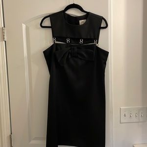 Milly of New York black dress with bow and rhinestone detail